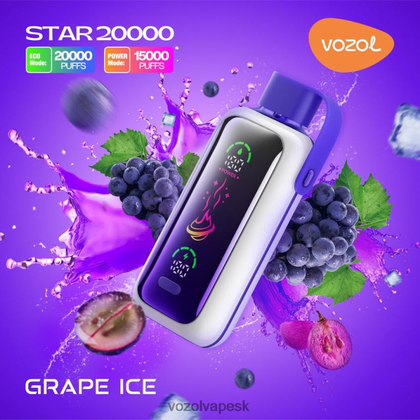 VOZOL Vape Amazon - VOZOL STAR 20 000 F88H809 hroznový ľad