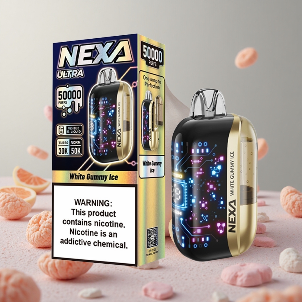 NEXA Ultra 50K Jednorazové Vape Biela Gummická Zmrzlina 20ml 800mAh Slovakia vape wholesale