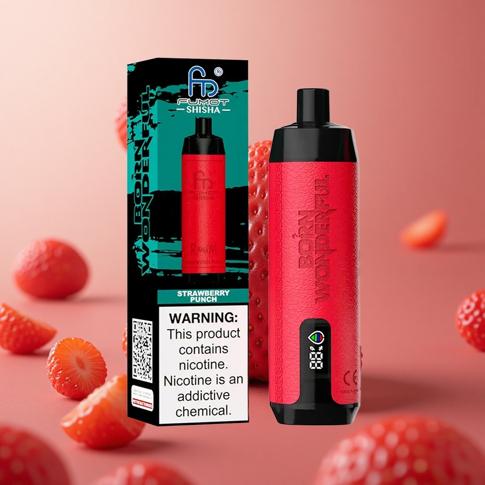 RandM Fumot Shisha 10000 Puffs Jahodový Punč 18ml Slovakia vape wholesale