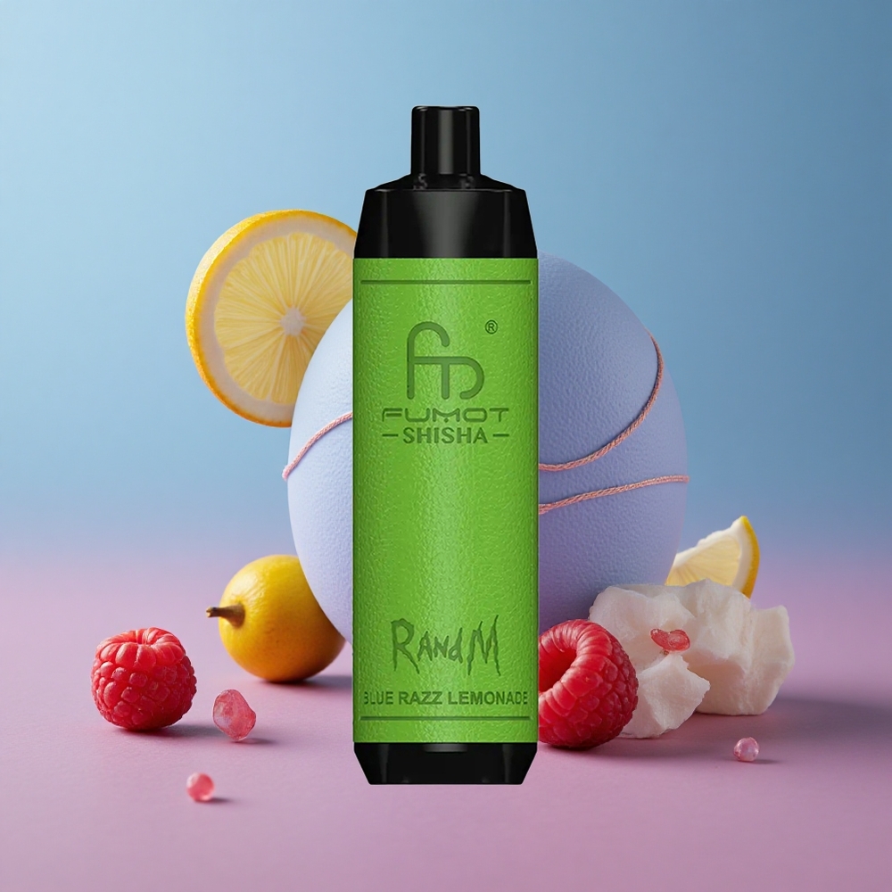 RandM Fumot Shisha 10000 Puffs Jednorazové Vape Modrá Malina Limonáda 18ml Slovakia vape wholesale