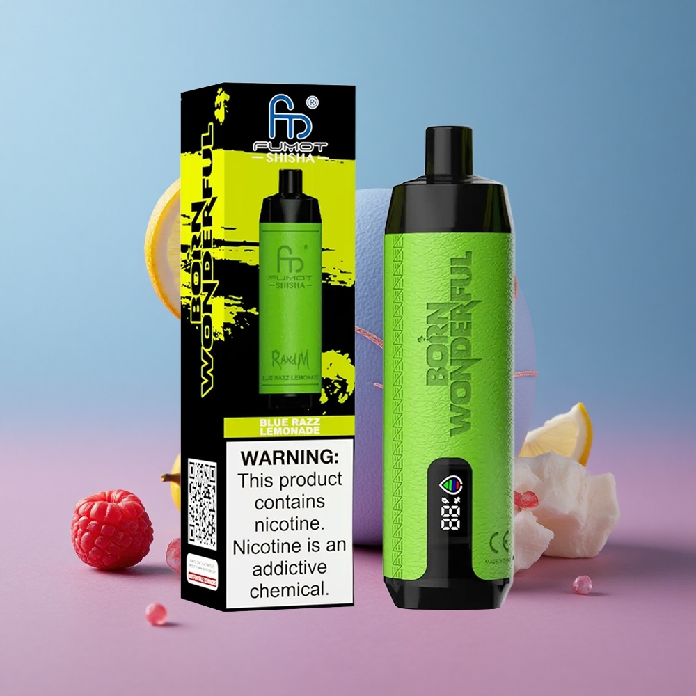 RandM Fumot Shisha 10000 Puffs Jednorazové Vape Modrá Malina Limonáda 18ml Slovakia vape wholesale