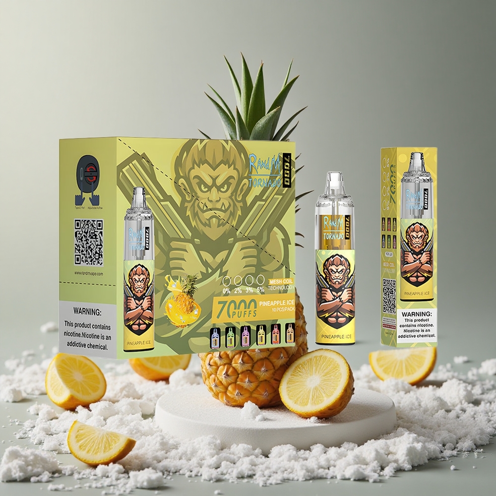 RandM Fumot Tornado 7000 Puffs Ananásový ľad 14ML Slovakia vape wholesale