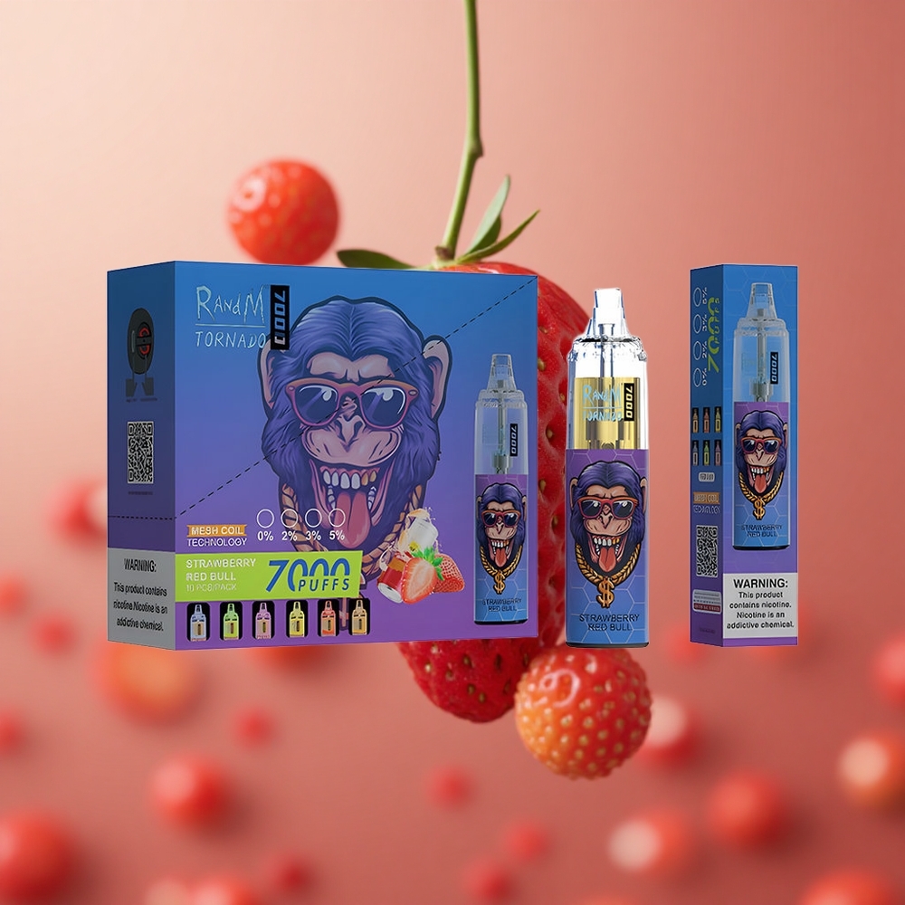 RandM Fumot Tornado 7000 Puffs Jahoda Red Bull 14ML Slovakia vape wholesale
