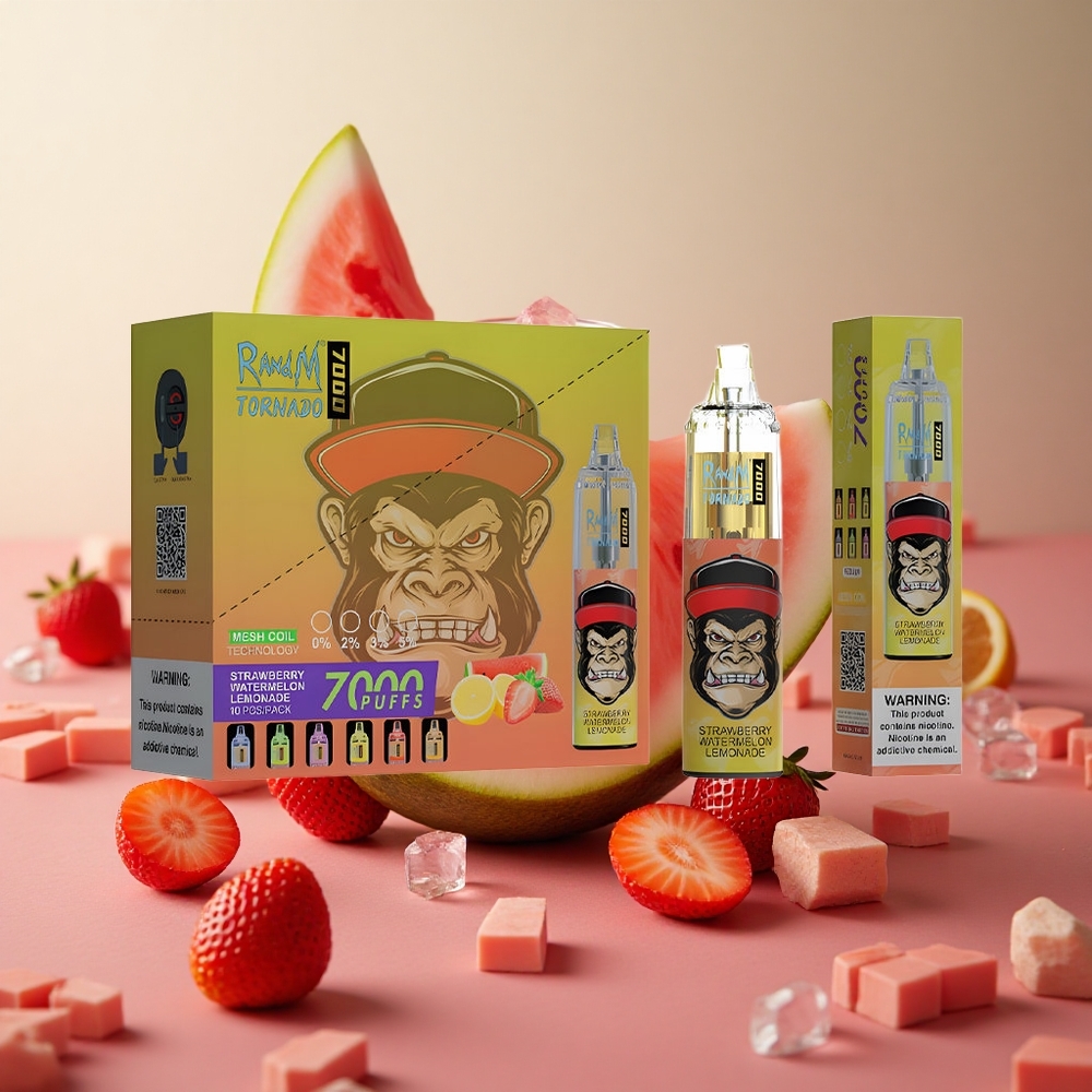RandM Fumot Tornado 7000 Puffs Jahoda Vodný Melón Limonáda 14ML Slovakia vape wholesale