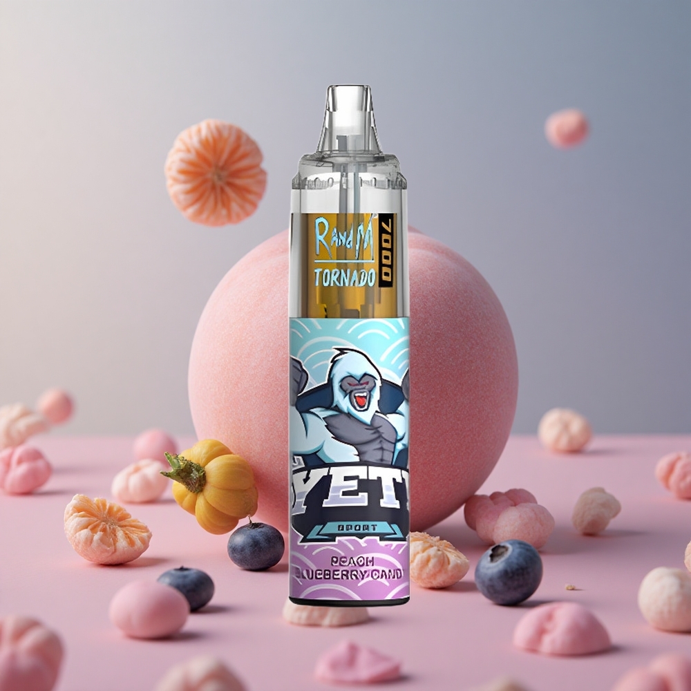 RandM Fumot Tornado 7000 Puffs Jednorazové Vape Broskyňa Čučoriedka Candy 14ML Slovakia vape wholesale