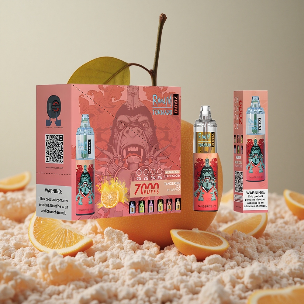 RandM Fumot Tornado 7000 Puffs Mandarínkový ľad Typ-C Port Slovakia vape wholesale