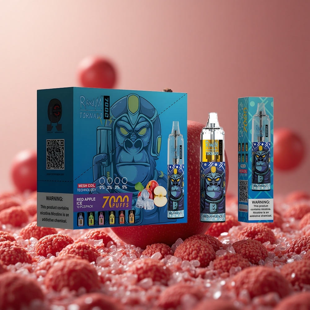 RandM Fumot Tornado 7000 Puffs Červené jablko ľad 14ML Slovakia vape wholesale