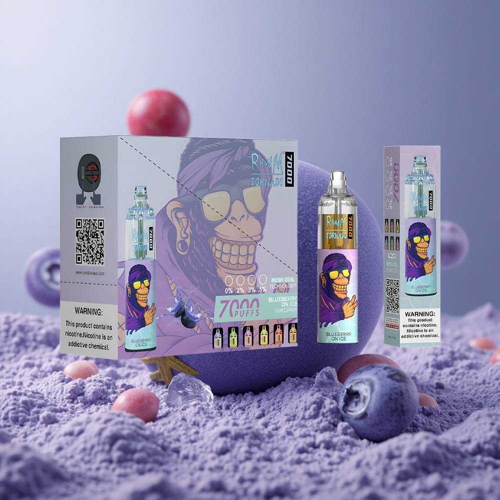 RandM Fumot Tornado 7000 Puffs Čučoriedka na ľade 14ML Type-C Slovakia vape wholesale