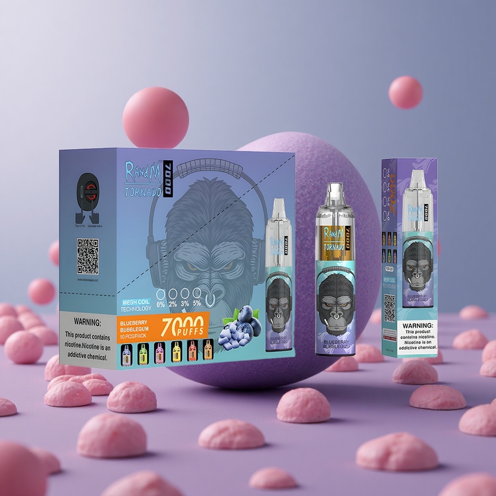RandM Fumot Tornado 7000 Puffs Čučoriedková žuvačka 14ML Slovakia vape wholesale