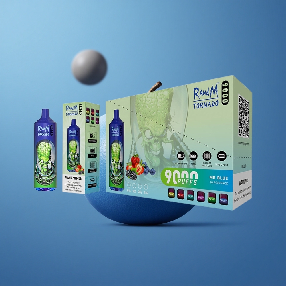 RandM Tornado 9000 Puffs 18 mL Mr Blue Slovakia vape wholesale