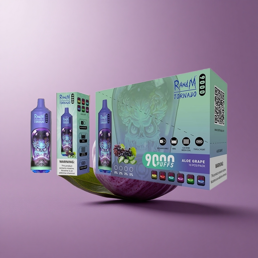 RandM Tornado 9000 Puffs Aloe Grape (18 mL, 54 Príchutí) Slovakia vape wholesale