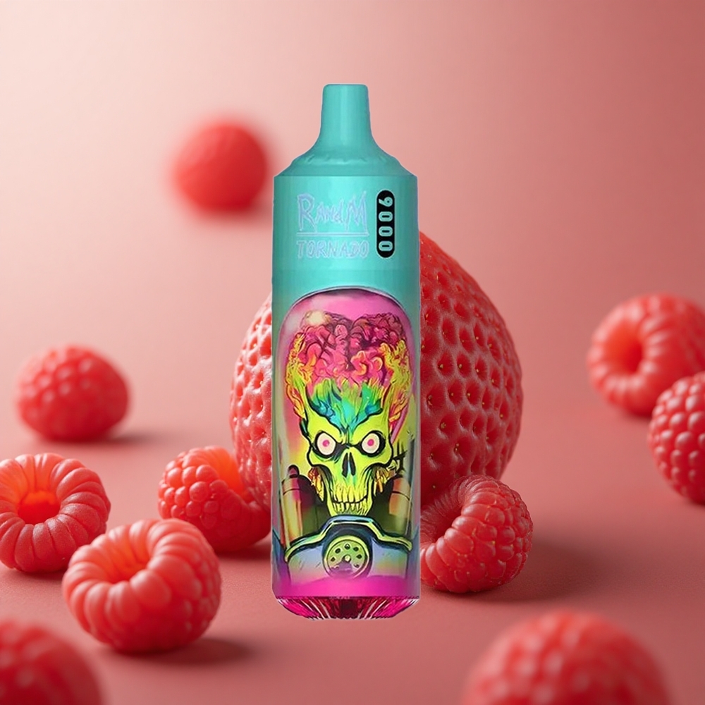 RandM Tornado 9000 Puffs Jahoda Malina Mesh Coil Slovakia vape wholesale