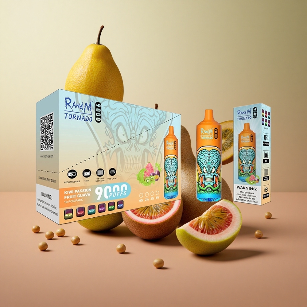 RandM Tornado 9000 Puffs Kiwi Maracuja Guava 18 mL Mesh Coil Slovakia vape wholesale