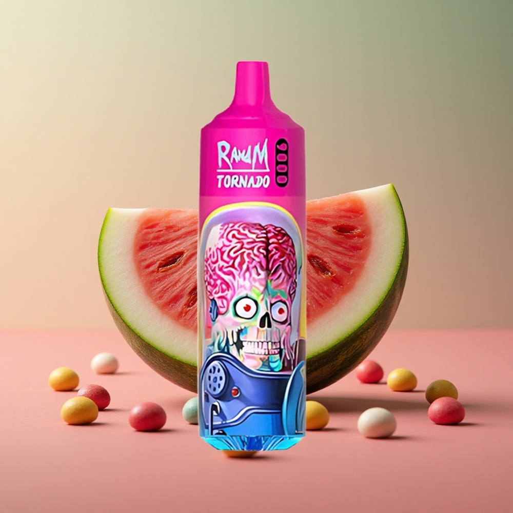 RandM Tornado 9000 Puffs Vodný Melón Skittles 18 mL Mesh Coil Slovakia vape wholesale