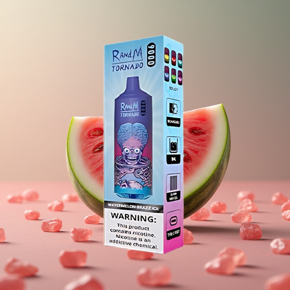 RandM Tornado 9000 Puffs Vodný melón Brazz Ľad s 18 mL a 54 Príchutí Slovakia vape wholesale