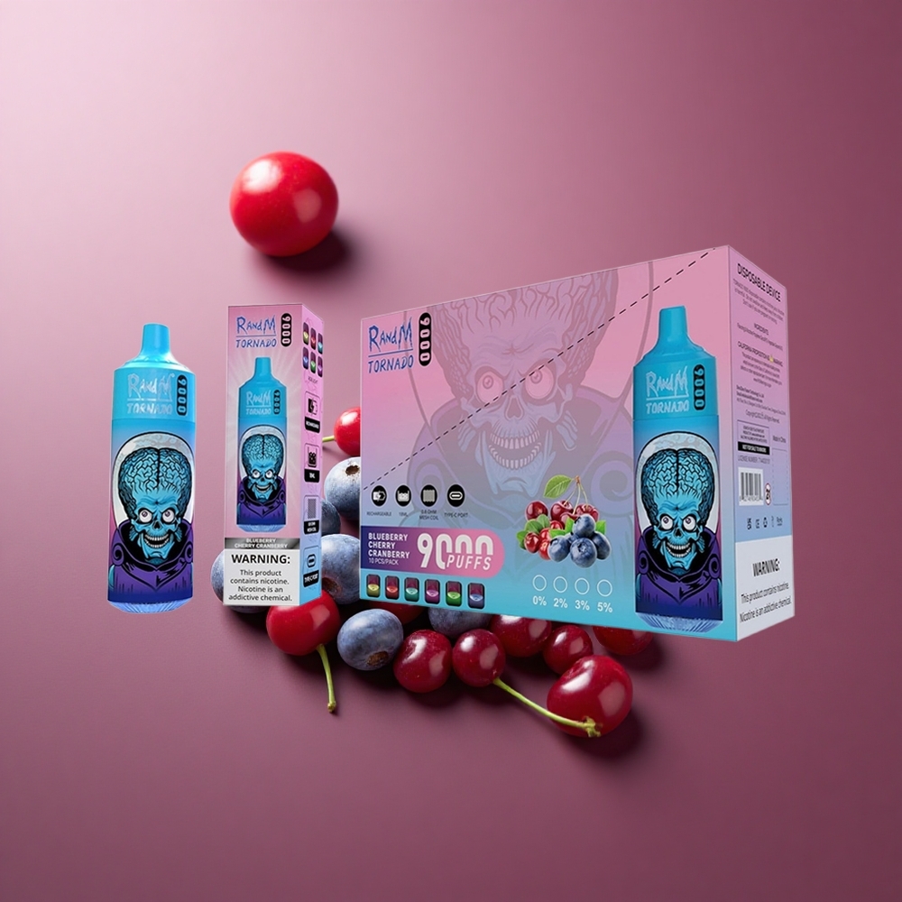RandM Tornado 9000 Puffs Čučoriedka Čerešňa Slovakia vape wholesale