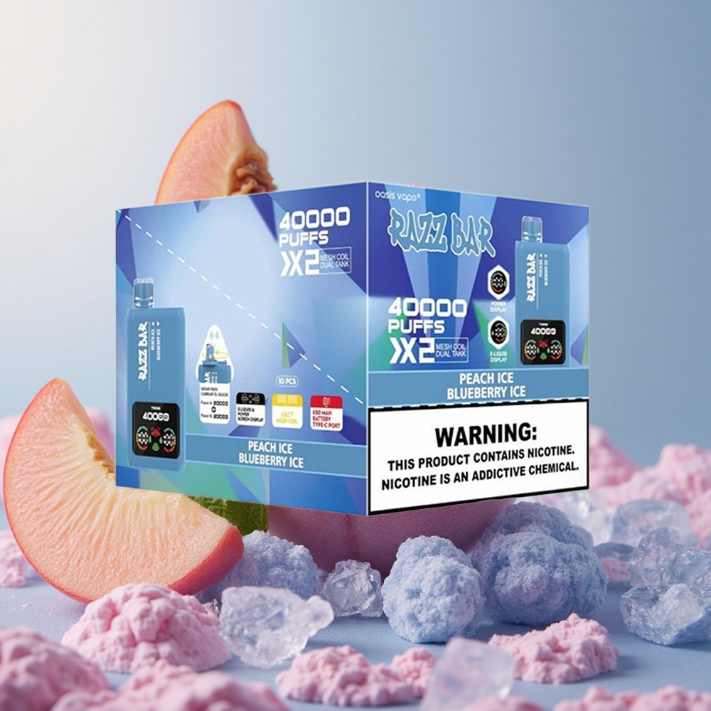 Razz Bar 40000 Puffs Broskyňa Ľad_Čučoriedka Ľad Jednorazové Vape 650 Mah Slovakia vape wholesale
