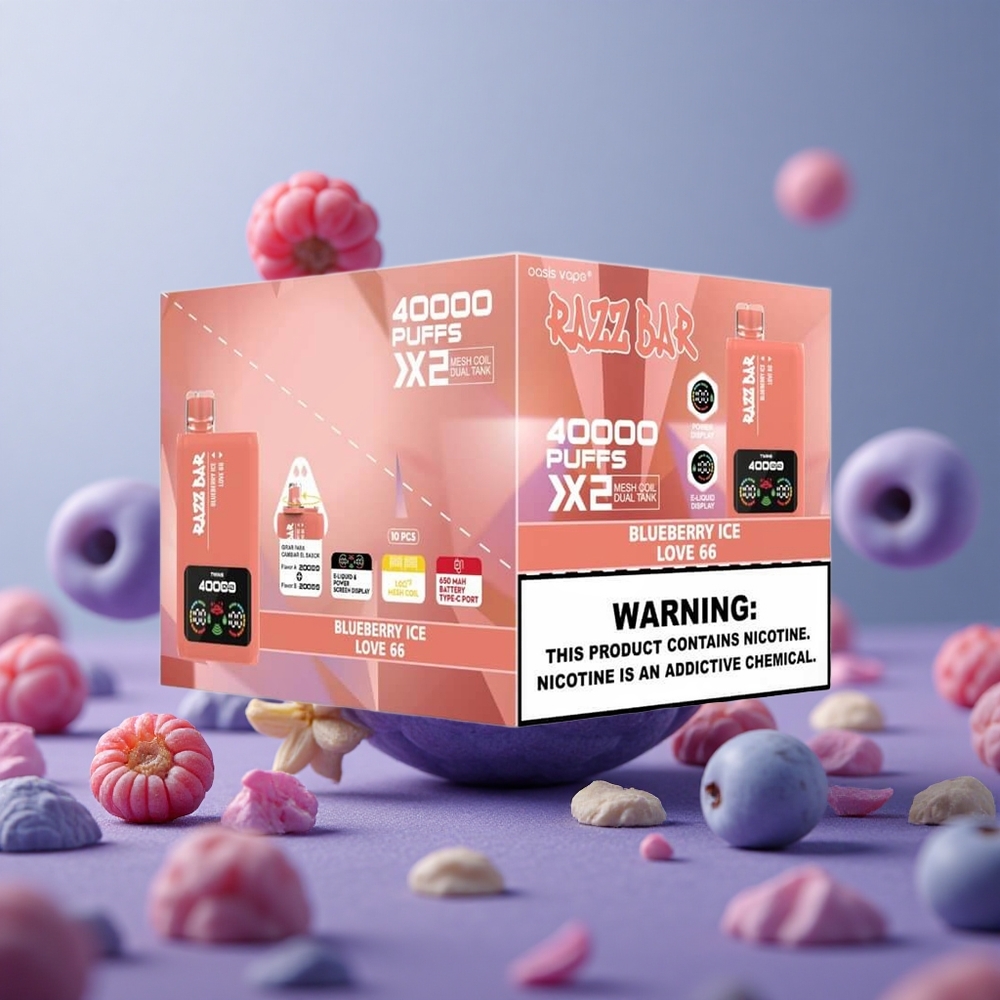 Razz Bar 40000 Puffs Dizajnový Displej Boruvkový ľad_Love 66 Slovakia vape wholesale