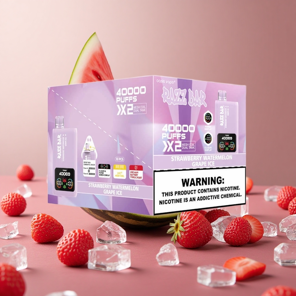 Razz Bar 40000 Puffs Jahoda-Dinový ľad_Hroznový ľad s Power Screen Slovakia vape wholesale