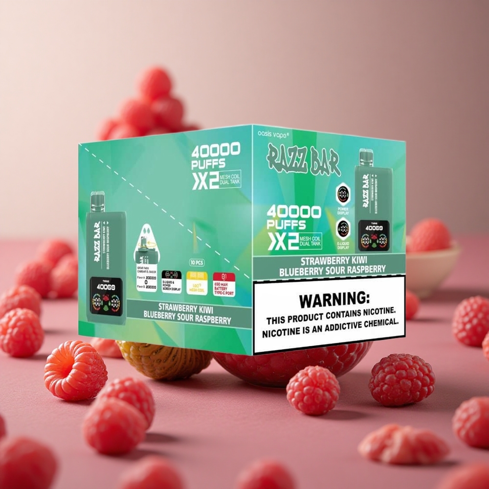 Razz Bar 40000 Puffs Jahoda Kiwi_Čučoriedka Čučoriedka s kyslou príchuťou Power Screen Display Slovakia vape wholesale