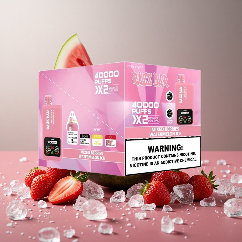 Razz Bar 40000 Puffs Zmiešané Bobule_Watermelon Ice Typ-C Slovakia vape wholesale
