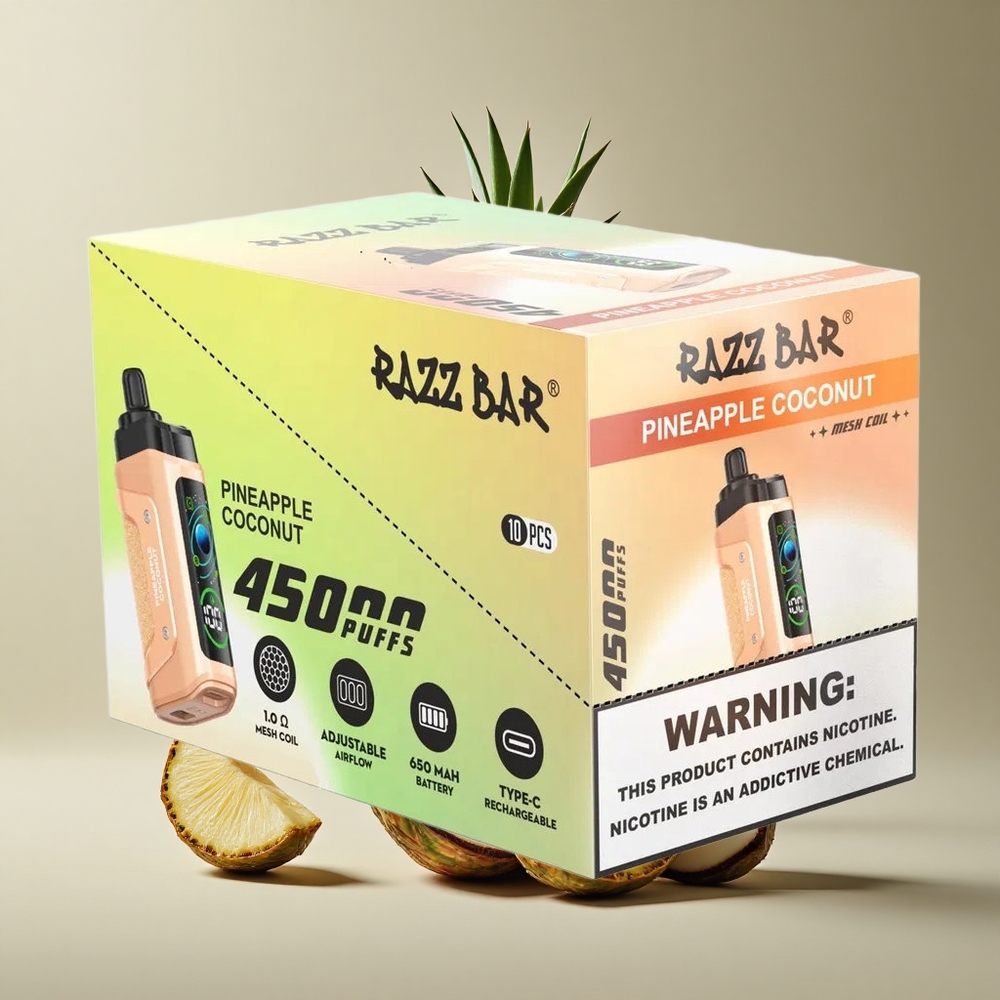 Razz Bar 45000 Puffs Ananás Kokos Nastaviteľný Prietok Slovakia vape wholesale
