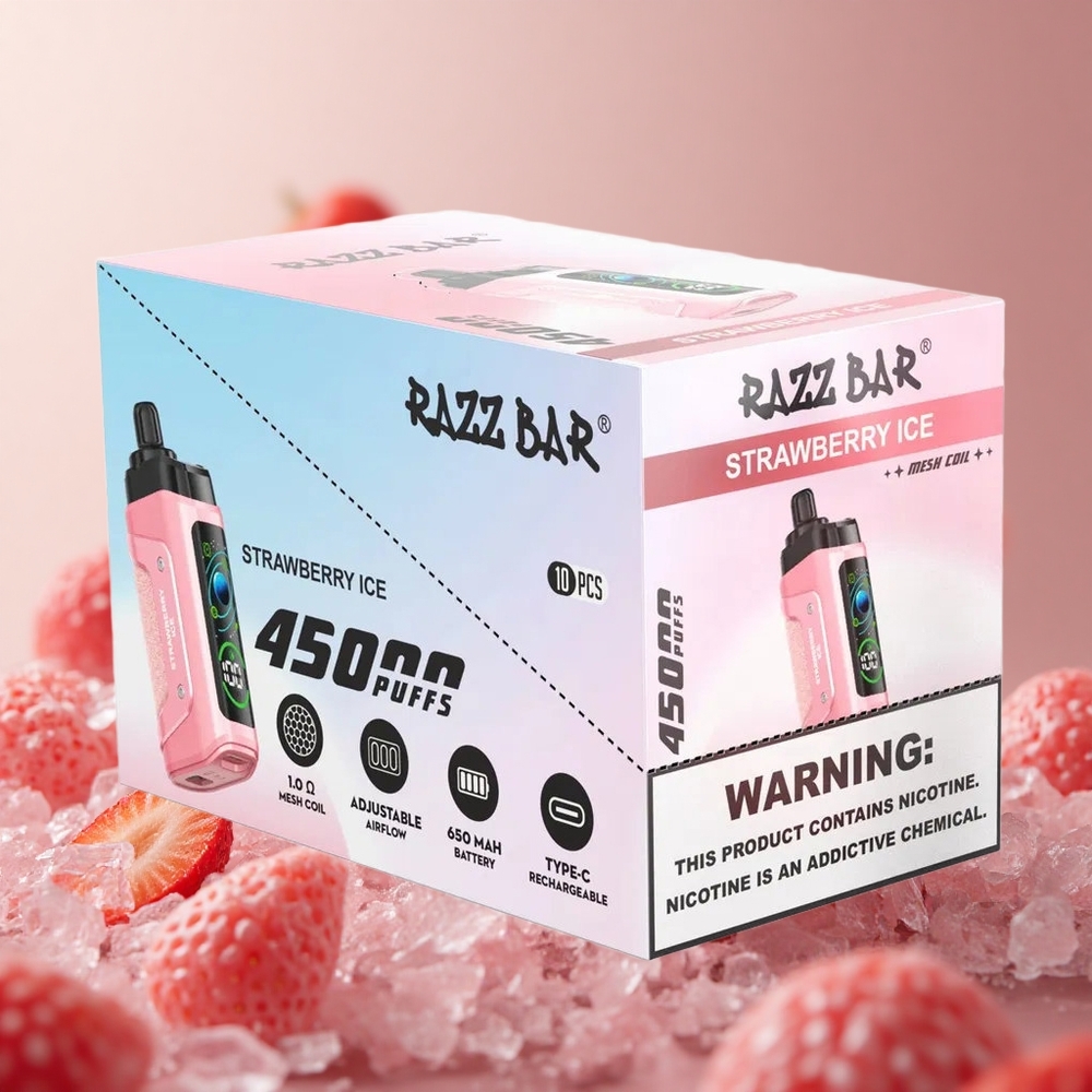 Razz Bar 45000 Puffs Jahoda ľad Adjustable Airflow Slovakia vape wholesale