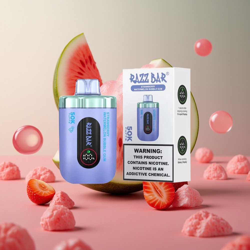 Razz Bar 50K Puffs Jahoda Vodný Melón Žuvačka 1.0 Ohm Slovakia vape wholesale