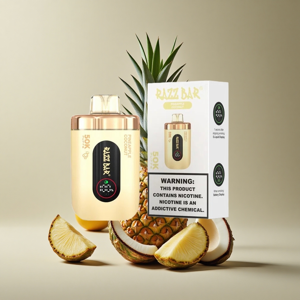 Razz Bar 50K Puffs Jednorazové Vape Ananás Kokos a Malina Slovakia vape wholesale