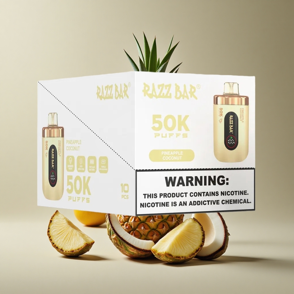Razz Bar 50K Puffs Jednorazové Vape Ananás Kokos a Malina Slovakia vape wholesale