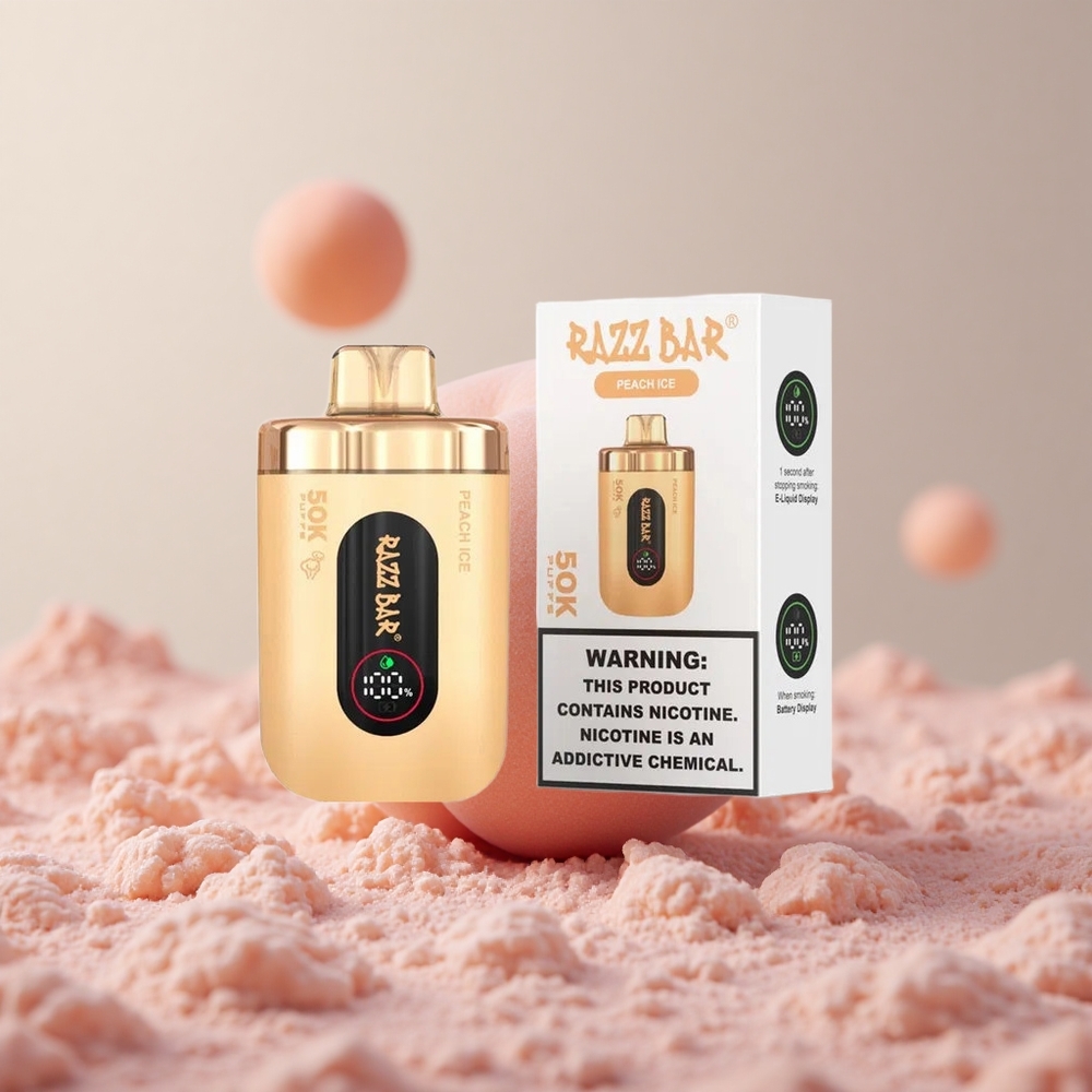 Razz Bar 50K Puffs Jednorazové Vape Broskyňa Ľad Slovakia vape wholesale