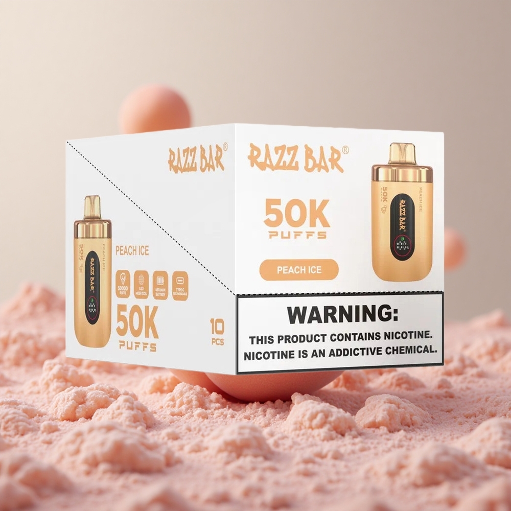 Razz Bar 50K Puffs Jednorazové Vape Broskyňa Ľad Slovakia vape wholesale
