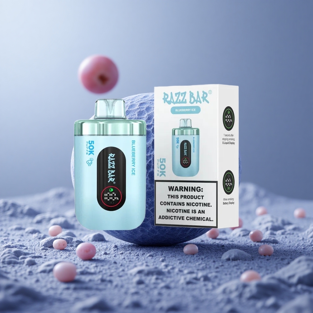 Razz Bar 50K Puffs Jednorazové Vape Čučoriedková Mätová 650mAh Slovakia vape wholesale