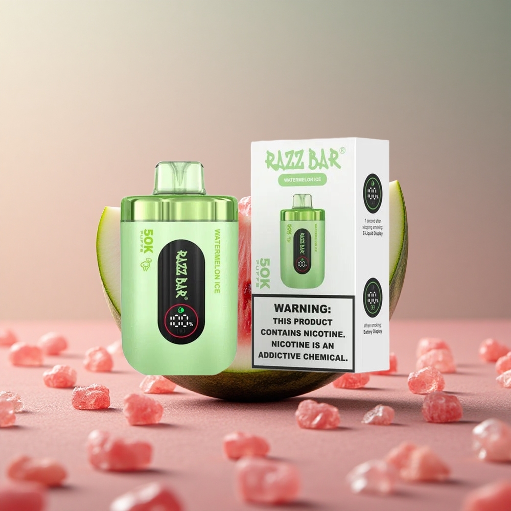 Razz Bar 50K Puffs Vodňový Ľad Jednorazové Vape Type-C Slovakia vape wholesale