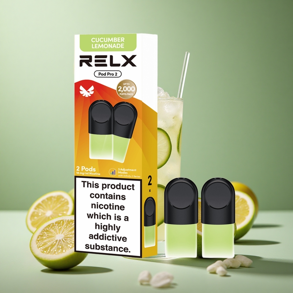 RELX Pod Pro 2 600 Puffs Nápoj-Uhorková Limonáda 1,9ml Slovakia vape wholesale