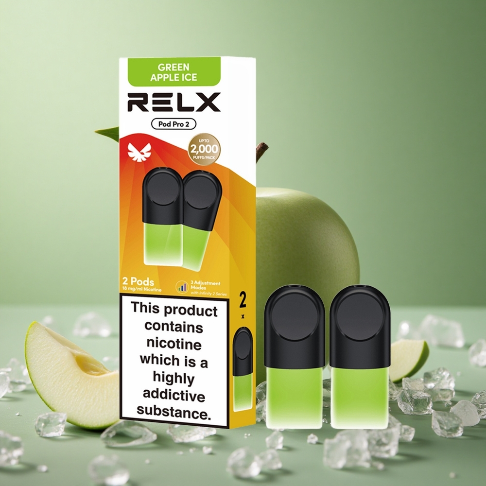 RELX Pod Pro 2 600 Puffs Zelené jablko ľad Slovakia vape wholesale